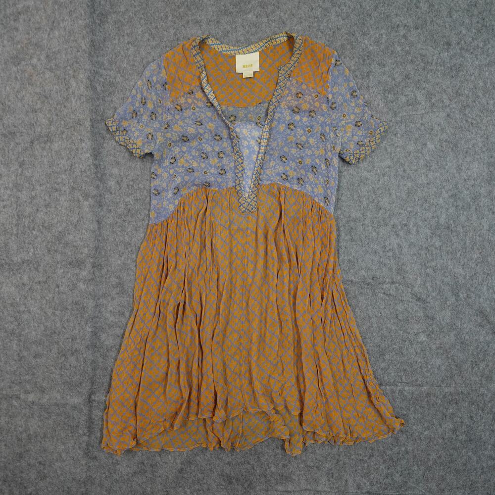 Anthro Maeve Dress Womens 4 Morning Glory Lilac Sheer Floral Praire Cottagecore - Picture 2 of 8
